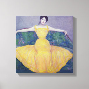 Lady in a Yellow Dress, 1899. Canvas Afdruk