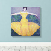 Lady in a Yellow Dress, 1899. Canvas Afdruk (Insitu (Houten vloer))