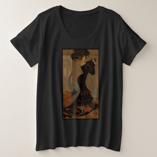 Lady in Black Grote Maat T-shirt (Design voorkant)
