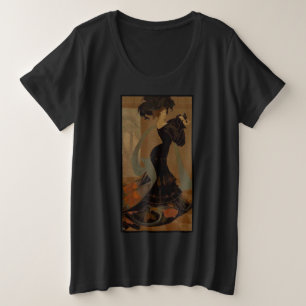 Lady in Black Grote Maat T-shirt