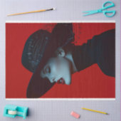 Lady in Black Music Note Crimson Cadence Decoupage Tissuepapier (Craft)