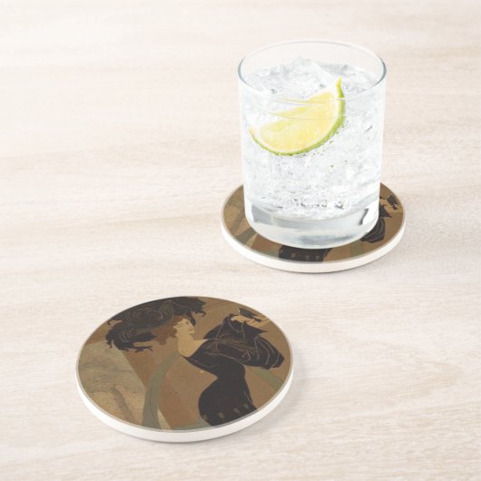 Lady in Black Zandsteen Onderzetter (Zijkant)