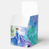 Lady in Blue Dress - Waterverf Schilderij Bedankdoosjes (Geopend)