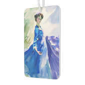 Lady in Blue Dress - Waterverf Schilderij Luchtverfrisser (Links)