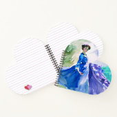 Lady in Blue Dress - Waterverf Schilderij Notitieboek (Binnen)