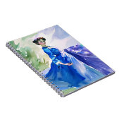 Lady in Blue Dress - Waterverf Schilderij Notitieboek (Rechterzijde)