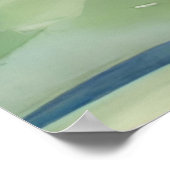 Lady in Blue Dress - Waterverf Schilderij Poster (Hoek)