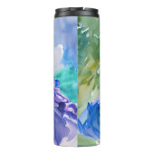 Lady in Blue Dress - Waterverf Schilderij Thermosbeker (Achterkant)