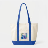 Lady in Blue Dress - Waterverf Schilderij Tote Bag (Voorkant)