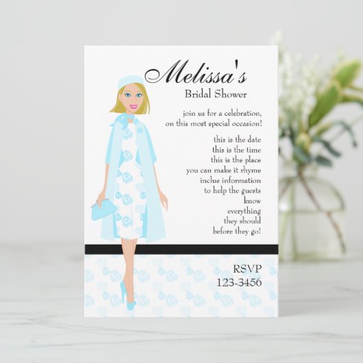 Lady In Blue Kaart (Staand voorkant)