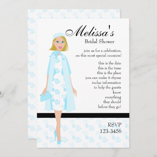 Lady In Blue Kaart (Voorkant / Achterkant)