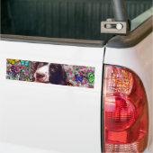 Lady in Butterflies - Bretagne Spaniel Dog Bumpersticker (Op Truck)