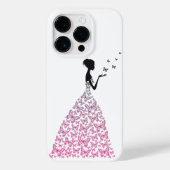 Lady in Butterflies iPhone Case Hoesje (Achterkant)