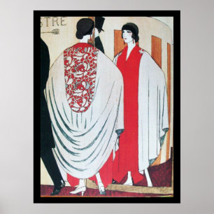 LADY IN DE MIRROR, ART DECO BEAUTY MODE POSTER