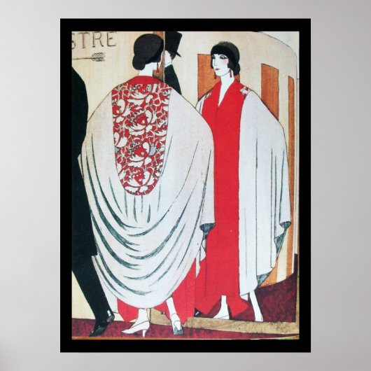 LADY IN DE MIRROR, ART DECO BEAUTY MODE POSTER (Voorkant)