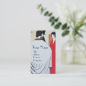 LADY IN DE MIRROR, ART DECO BEAUTY MODE VISITEKAARTJE (Staand voorkant)