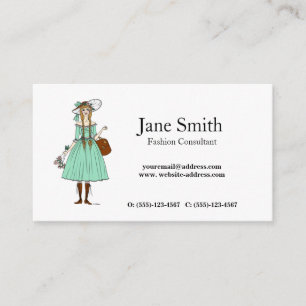 Lady in Dress Mode Stylist Consultant Tailing Visitekaartje