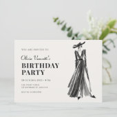 Lady in Elegant Gown verjaardag Kaart (Staand voorkant)