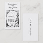 Lady in Garden  Art Nouveau Filigree Visitekaartje (Voorkant / Achterkant)