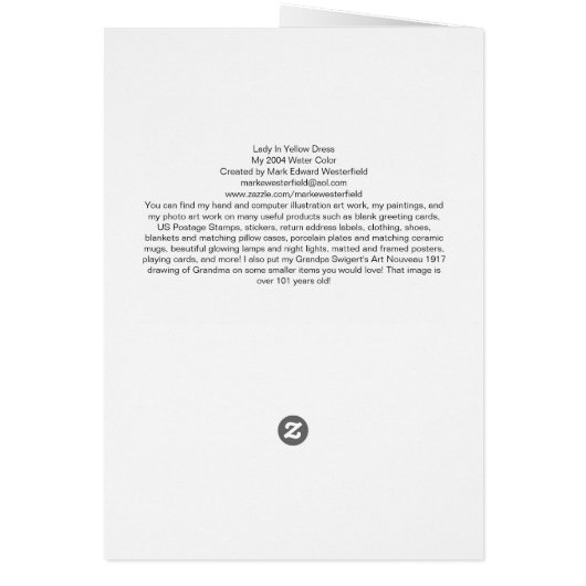 Lady in Gele Dress (Achterkant)