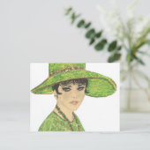 Lady In Green Briefkaart (Staand voorkant)