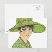 Lady In Green Briefkaart (Voorkant / Achterkant)