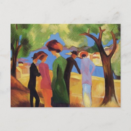 Lady in Green Jacket August Macke Briefkaart (Voorkant)