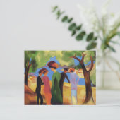 Lady in Green Jacket August Macke Briefkaart (Staand voorkant)