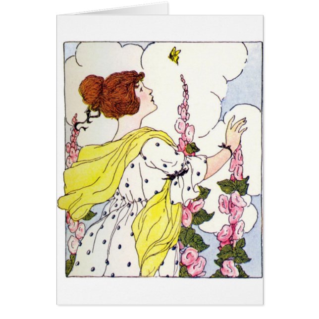 Lady in Hollyhock Garden (Voorkant)
