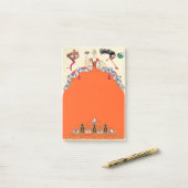 LADY in ORANJE mardi Gras Masquerade Ball maskers Post-it® Notes (Op bureau)