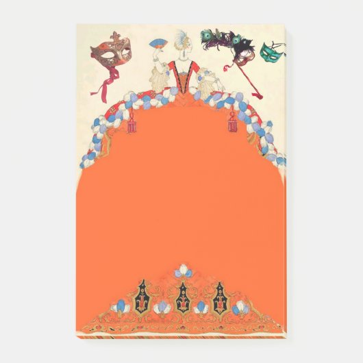 LADY in ORANJE mardi Gras Masquerade Ball maskers Post-it® Notes (Voorkant)