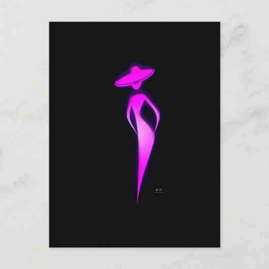 Lady in Pink Briefkaart (Voorkant)