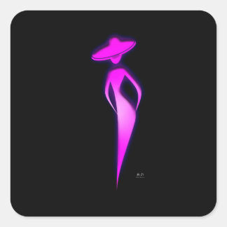 Lady in Pink Vierkante Sticker