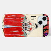 LADY IN RED, BEAUTY MODE COSTUME DESIGN MONOGRAM Case-Mate iPhone CASE (Achterkant (horizontaal))