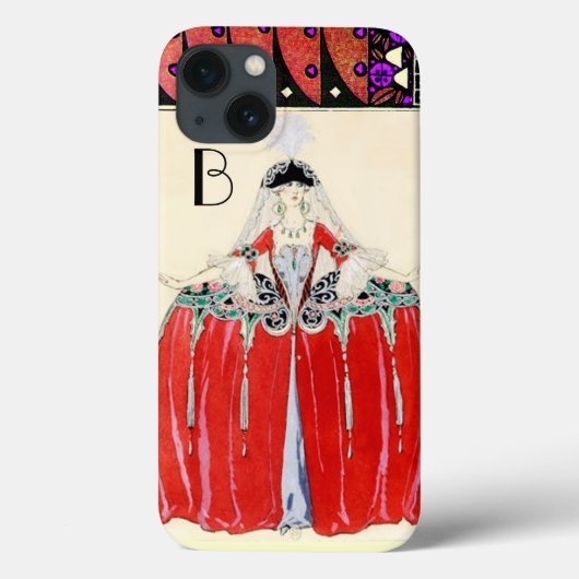 LADY IN RED, BEAUTY MODE COSTUME DESIGN MONOGRAM Case-Mate iPhone CASE (Achterkant)