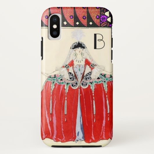 LADY IN RED, BEAUTY MODE COSTUME DESIGN MONOGRAM Case-Mate iPhone CASE (Achterkant)