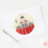 LADY IN RED, BEAUTY MODE COSTUME DESIGN MONOGRAM RONDE STICKER (Envelop)