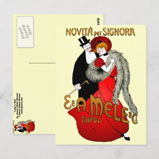 Lady in Red Briefkaart (Voorkant / Achterkant)