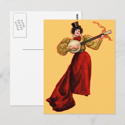 Lady in Red Briefkaart (Voorkant / Achterkant)