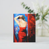 Lady In Red Briefkaart (Staand voorkant)