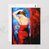 Lady In Red Briefkaart (Voorkant / Achterkant)