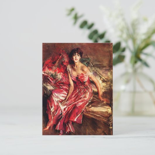 Lady in Red Briefkaart (Staand voorkant)
