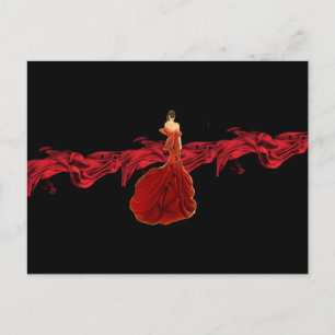 Lady in Red Briefkaart