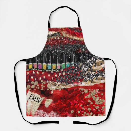 Lady in RED GLAM Schort (Voorkant)