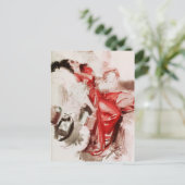 Lady in Red Herfsten Aslapen Briefkaart (Staand voorkant)