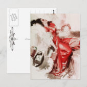 Lady in Red Herfsten Aslapen Briefkaart (Voorkant / Achterkant)