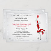 Lady in Red Invitation Kaart (Voorkant / Achterkant)