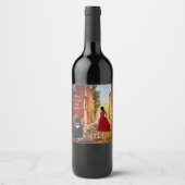 Lady in Red Italy Fine Art Wine Label Wijn Etiket (Voorkant)