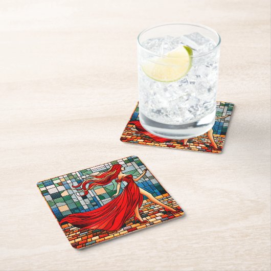 Lady in Red Kartonnen Onderzetters (Insitu)