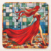 Lady in Red Kartonnen Onderzetters (Voorkant)